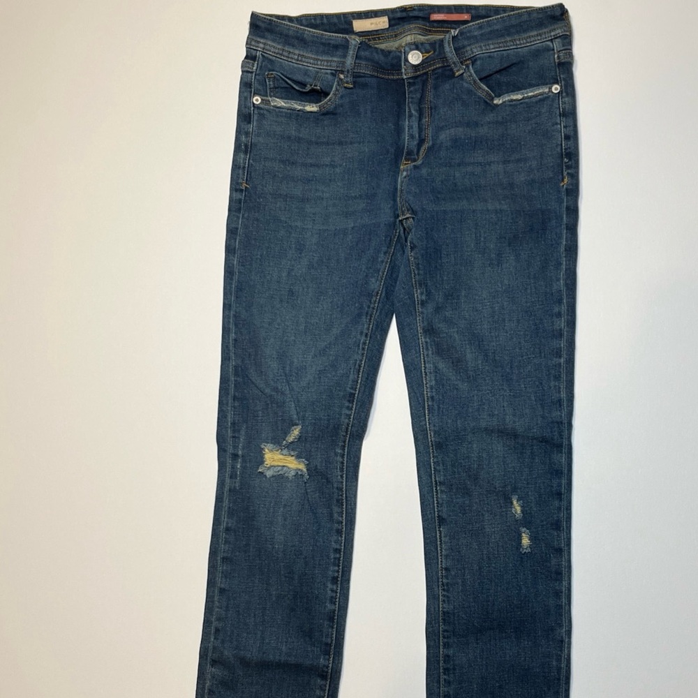 Pilcro Womens Blue Distressed Jeans size 26.